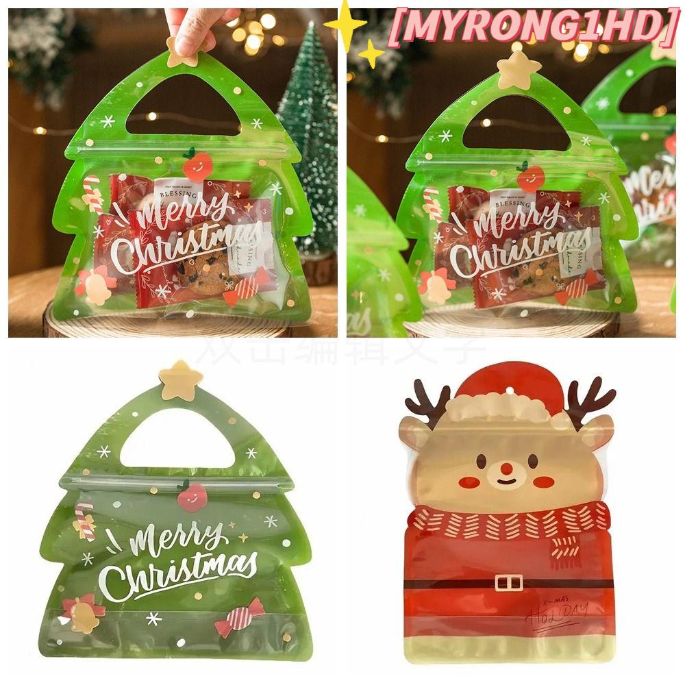 Myrong1hd Set 25 Túi Đựng Bánh Kẹo Quà Tặng Giáng Sinh / Lễ Hội Niêm Phong Họa Tiết Hươu Hoạt Hình Sáng Tạo