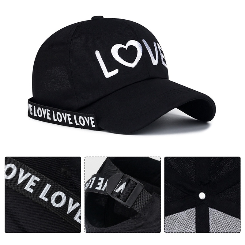 Mũ Lưỡi Trai Thêu Hình Trái Tim Xinh Xắn Cho Cặp Đôi