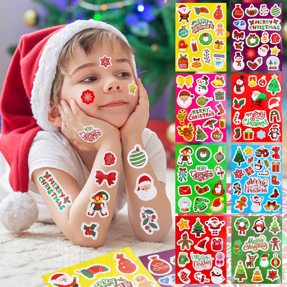 Nhãn Dán pvc Họa Tiết Hoạt Hình Ông Già Noel Trang Trí Sổ Tay / Hành Lý / Phong Bì / Phong Bì Cho Tuổi teen / Giáng Sinh diy