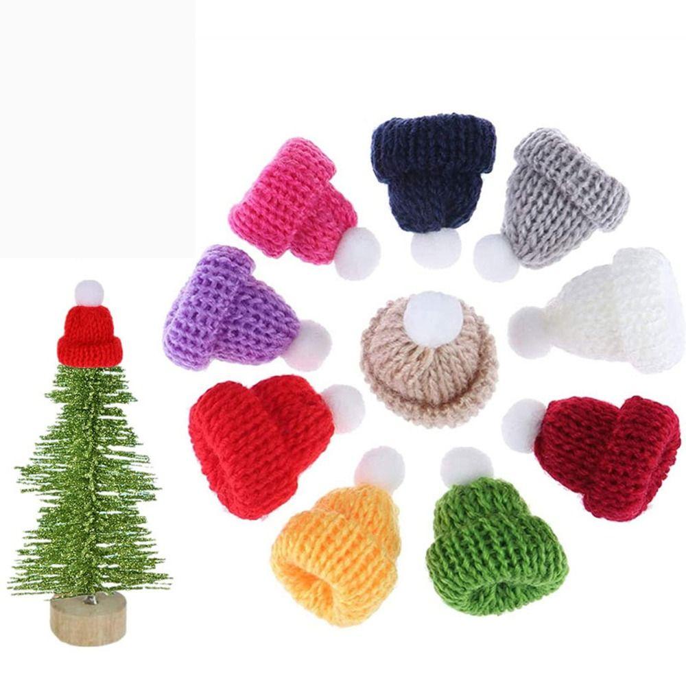 Set 10 Mũ Len mini Nhiều Màu Sắc Dùng Làm Quà Giáng Sinh