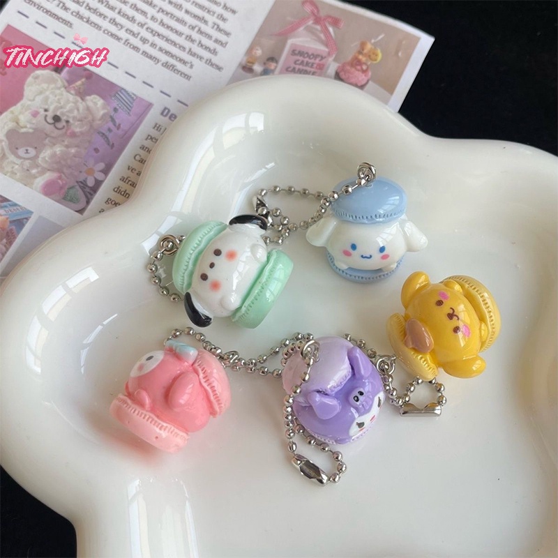 Móc Khóa Túi Xách Hình Bánh macaron Nhồi Bông Hoạt Hình my melody Poacco sanrio Dễ Thương