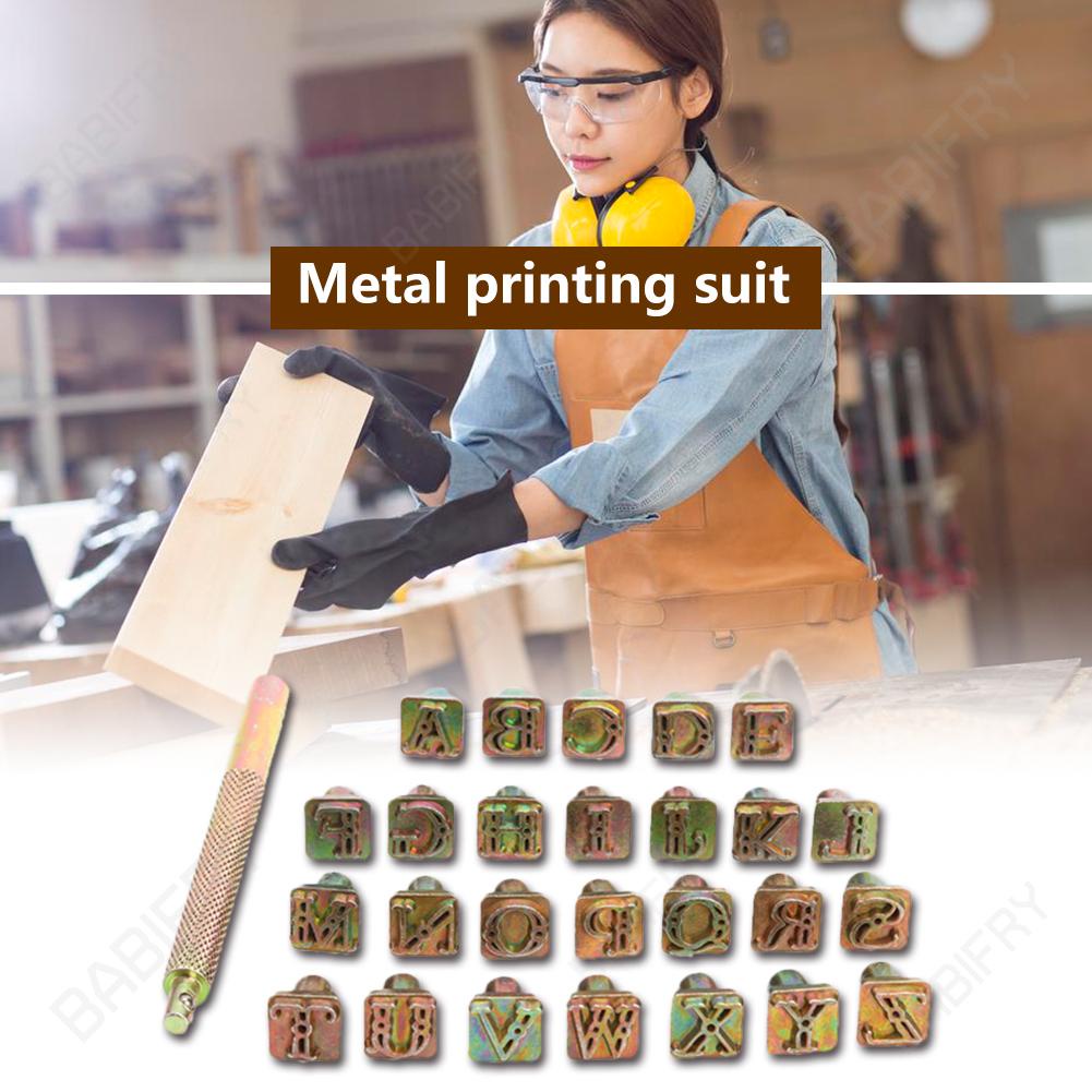 Bộ 26 Con Dấu Bằng Hợp Kim Kẽm Hình Chữ Cái Dùng Để Đánh Dấu Lên Da