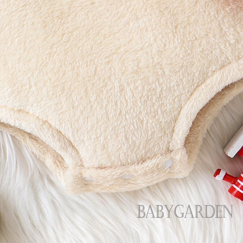 Bộ Áo Liền Quần Dài Tay Thêu Hình Tuần Lộc Giáng Sinh Cho Bé