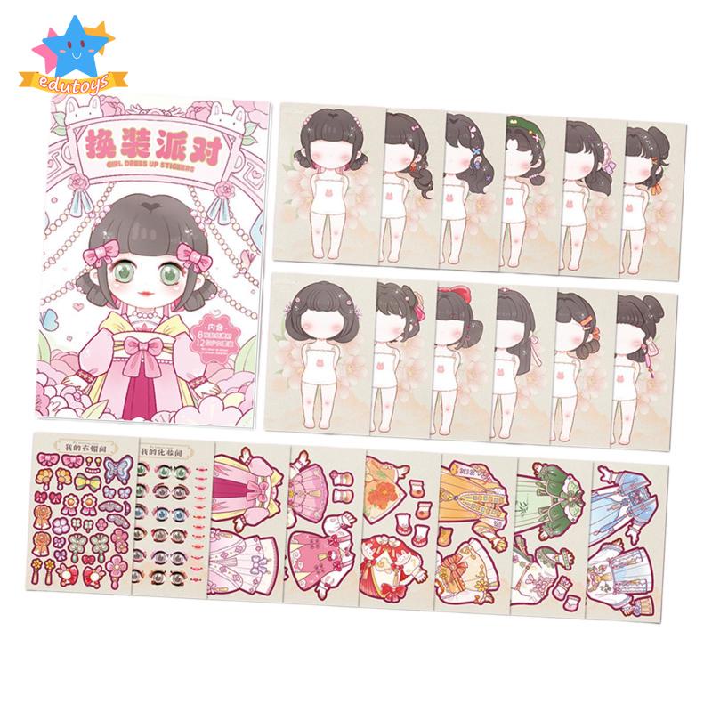 Bộ sticker Dán Búp Bê Hoạt Động Mặc Đồ Sáng Tạo Giáo Dục Cho Bé 3 Tuổi diy