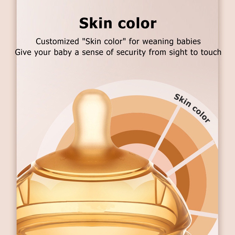 Bình sữa không BPA 150ml 250ml có tay cầm bằng silicon màu nâu cho trẻ sơ sinh