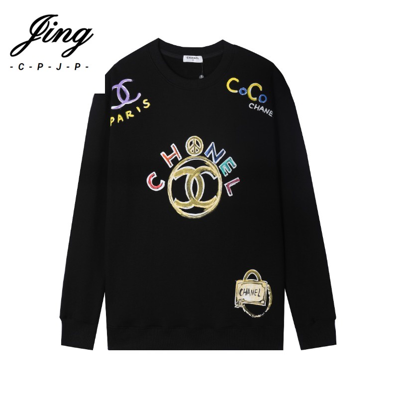 Áo hoodie Cổ Tròn Họa Tiết Vẽ Tay 23ss Màu Sắc Đa Dạng