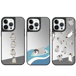 Ốp Điện Thoại Nhựa pc Cứng Tráng Gương Hình Chim Cánh Cụt CASETIFY Cho iphone 15 14 11 12 13 pro 15pro max