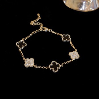 18k ánh sáng vàng sang trọng zircon hoa mẹ-of-pearl vòng tay thiết kế khí chất đơn giản vòng tay thích hợp vòng tay cao cấp