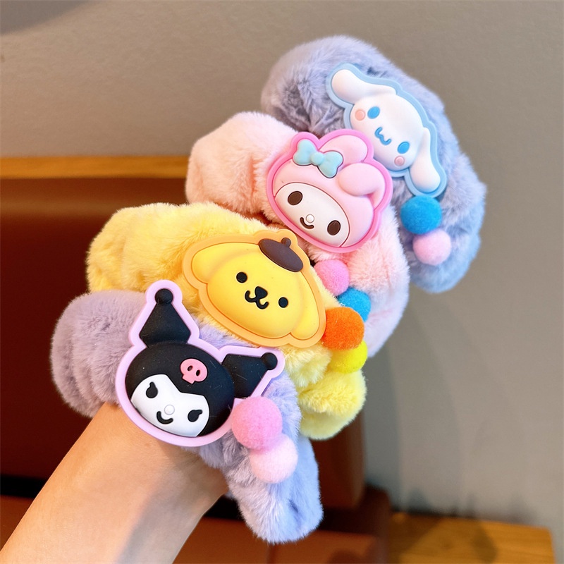 Mới Dây Cột Tóc Hình sanrio kuromi melody cinnamoroll Nhồi Bông Dễ Thương Cho Bé Gái