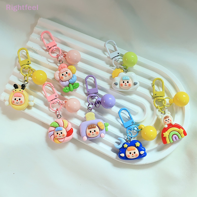 Móc Khóa Hạt Nhựa resin Nhỏ Một Mặt Hình Hoa Hướng Dương Hoạt Hình diy