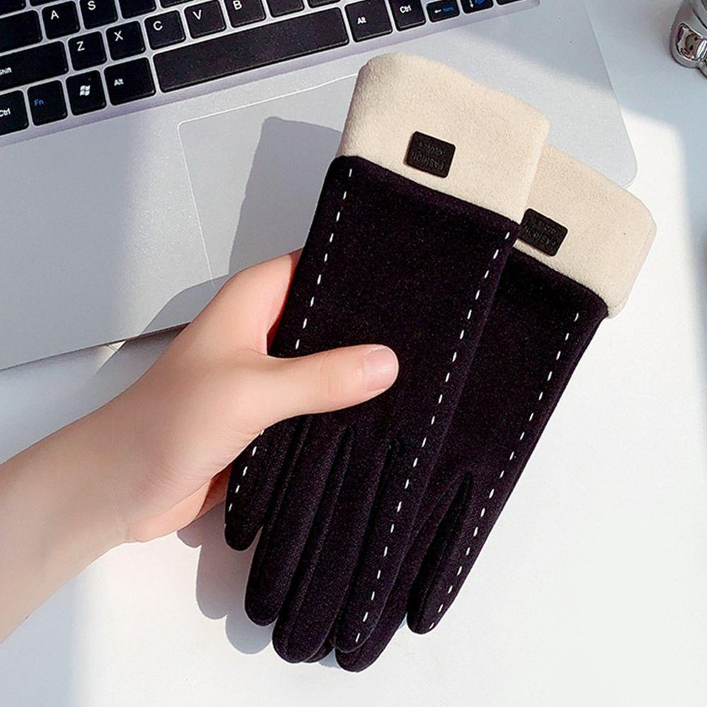 Eunlands Găng Tay Nhung Mềm Mại Dày Dặn Giữ Ấm Mùa Đông Có Thể Chạm Màn Hình Cảm Ứng Dành Cho Nam Nữ