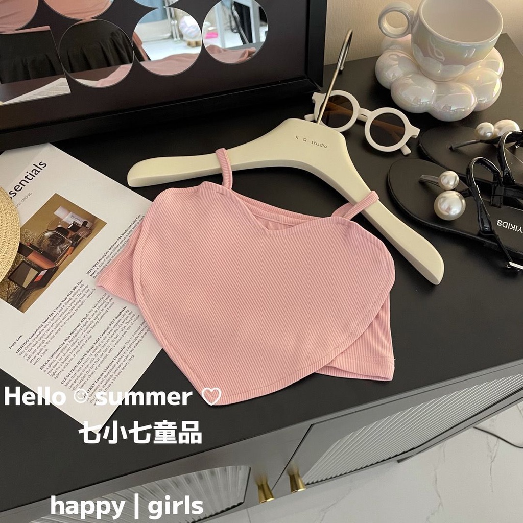 Set Đồ Mùa Hè Hai Món Gồm Áo Hai Dây Và Quần Ngắn Phong Cách Mới 2023 Cho Bé Gái