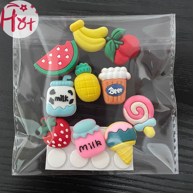 Jr Set 10 Miếng Dán pvc Họa Tiết Hoạt Hình 3d Trang Trí Tủ Lạnh / Điện Thoại diy vn