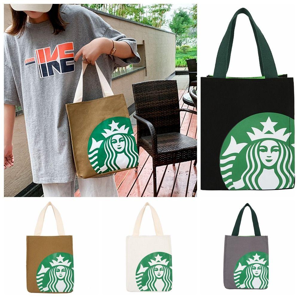 Shanhai Túi vải In Họa Tiết starbucks Phong Cách Hàn Quốc