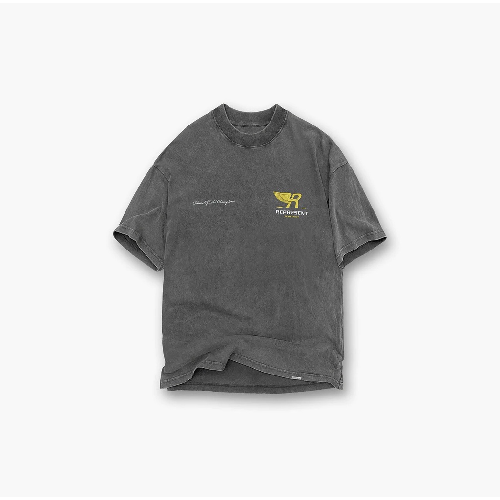 ZSK1 REPRESENT 22ss three-dimensional relief letter wings Vintage retro short sleeve round neck T-shirt for men and women