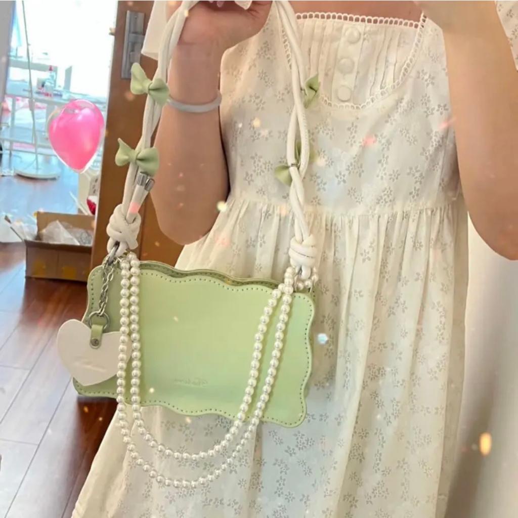 Túi Tự Đan, Túi Handmade Đeo Vai Da Pu Thắt Nơ Cute Dây Xoắn Xinh Xắn Làm Quà Tặng Bạn Gái Ý Nghĩa - EB94