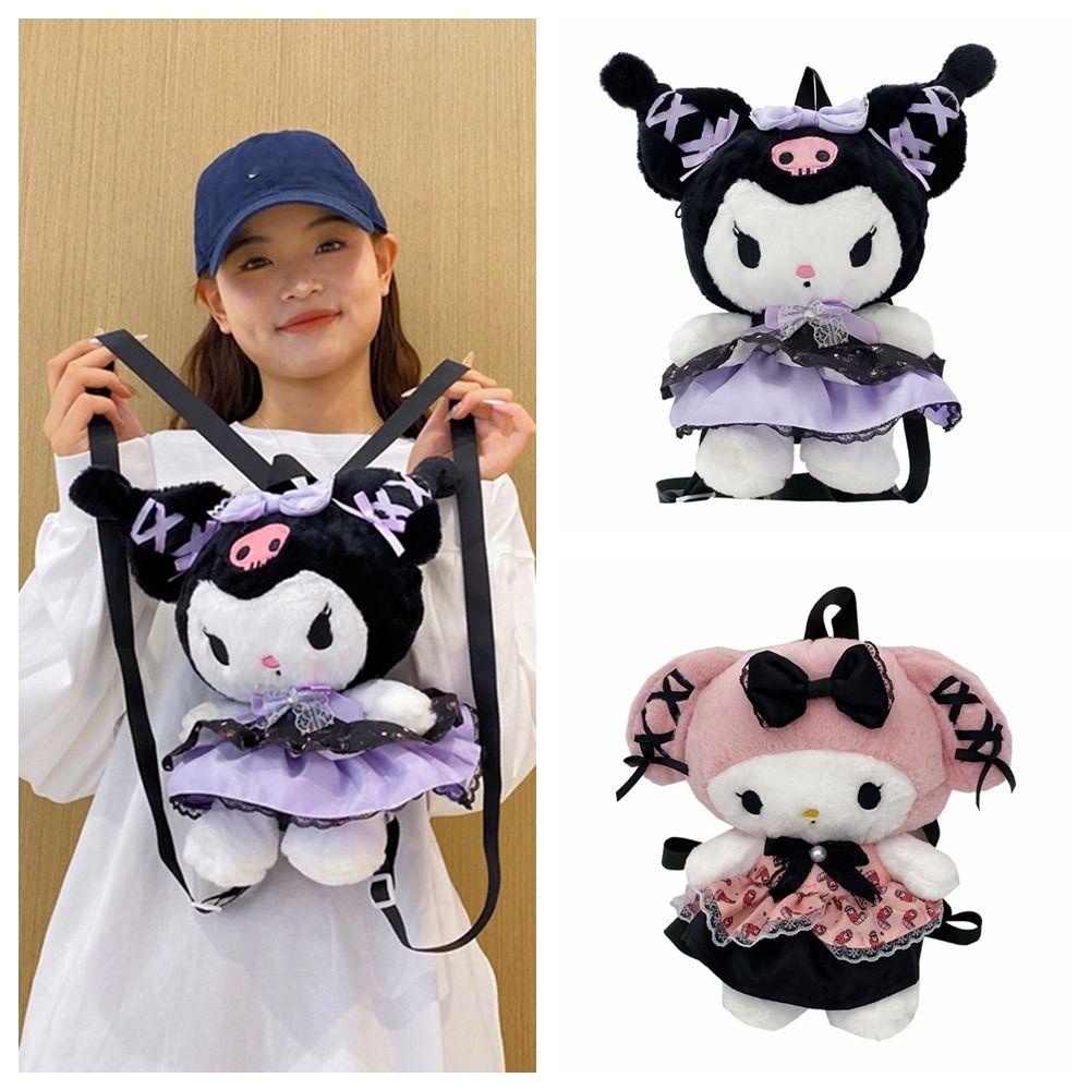 Pinou Ba Lô Bông Hình kuromi Hoạt Hình melody Sức Chứa Lớn Cho Nữ