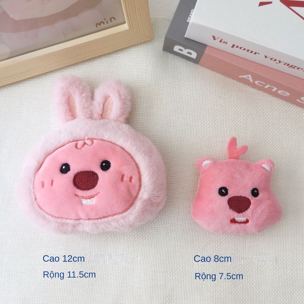 Hoạt Hình Trâm Cài Áo Hình Búp Bê Nhồi Bông Màu Hồng Đáng Yêu