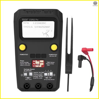 BSIDE Transistor Tester Multifunctional Digital Tester Diode Resistor Capacitance Inductance MOSFET NPN PNP Triac MOS Detector with Test Clip