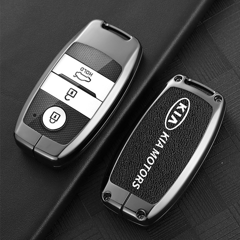 Bao Da Bảo Vệ Chìa Khóa Xe Hơi kia cerato k3 rondo rio soluto Selentos forte Bằng Kim Loại Ốp