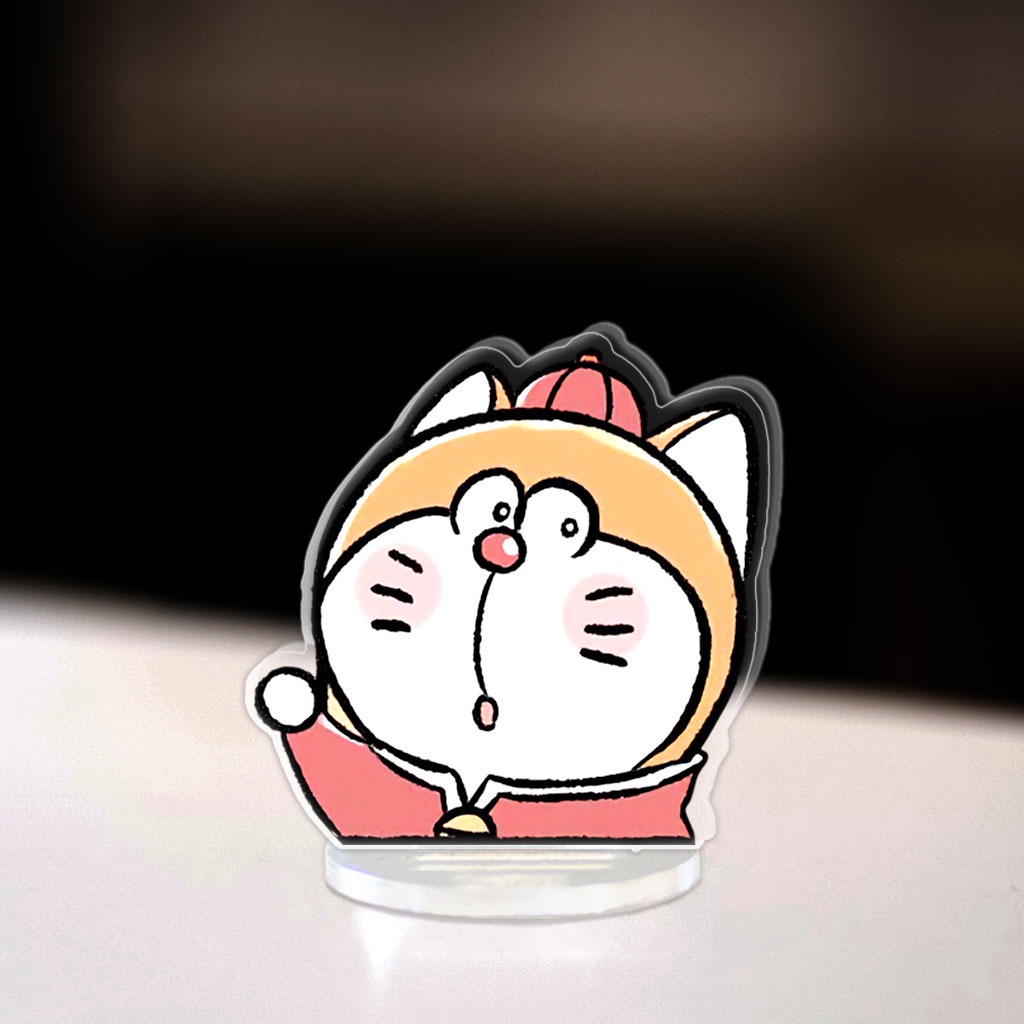 Mô hình Mini Doraemon Dora The Kid Wang Dora Standee Chibi Anime Manga chú mèo máy robot trang trí góc học tập cao 3cm
