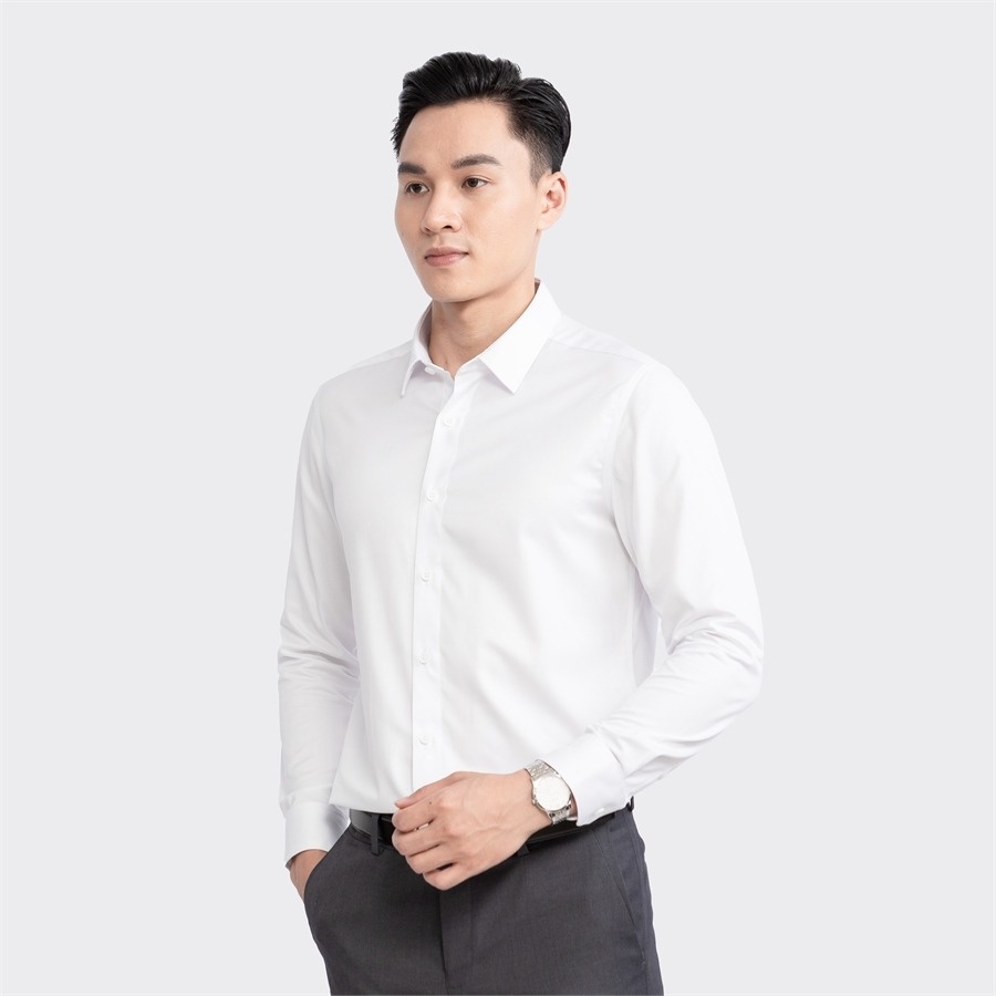 Áo sơ mi nam dài tay ARISTINO phom Slim Fit ôm nhẹ, chất liệu Modal từ sợi sồi thiên nhiên mềm mại, thoáng khí - ALSR38