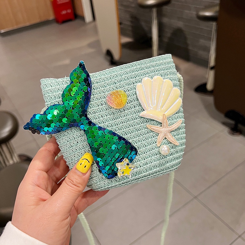 Ocean mermaid Túi Đeo Chéo Phong Cách Công Chúa Cho Bé Gái