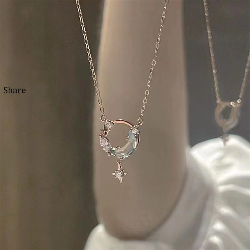 Dây Chuyền Thép Titan Mặt Trăng Lưỡi Liềm Màu Bạc Thời Trang Vòng Cổ Thép Titan Mặt Hình Quả Lựu Bạc Thời Trang Hàn Quốc Cá Tính Dành Cho Nữ