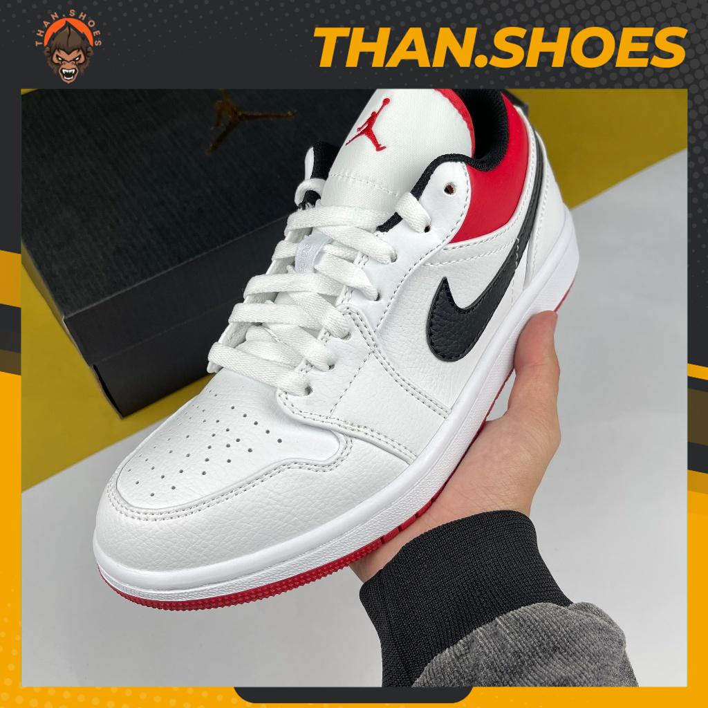 Giày JD1 Low White Univeristy Red, JD1 Thấp Trắng Đỏ Móc Đen Bản Cao Cấp - Than.Shoes