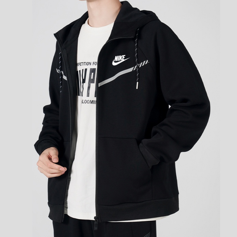 Áo Khoác nike Phản Quang Có Mũ Trùm Cá Tính Dành Cho Nam / Size m-4xl