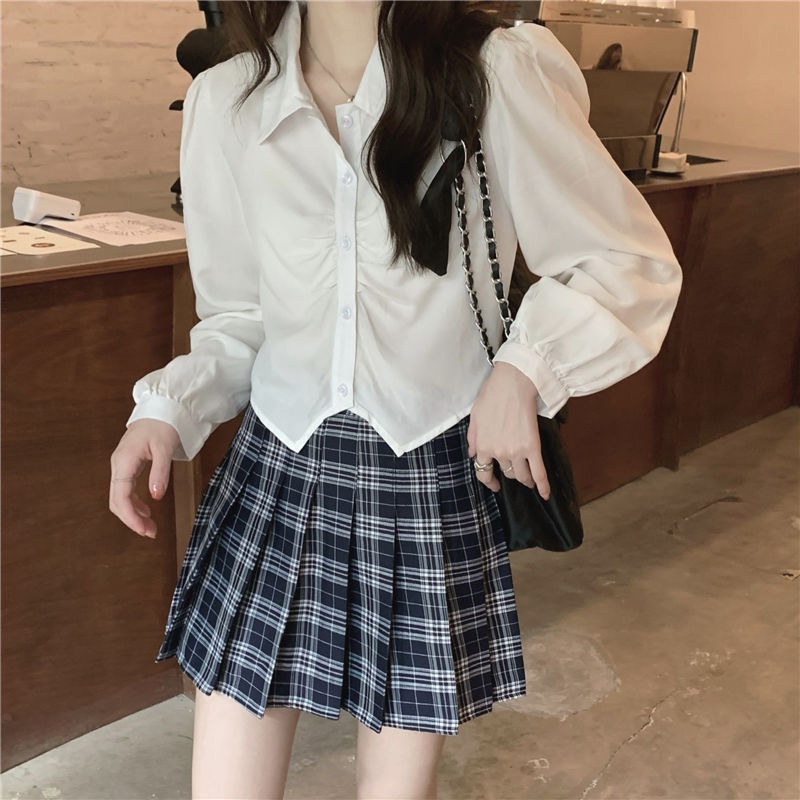 Áo Sơ Mi POLO Tay Dài Cổ Bẻ Dáng Ôm Phong Cách Hàn Quốc Thời Trang Cho Nữ áo kiểu nữ NZ-CS-74