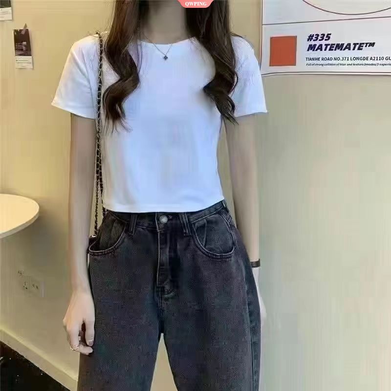 Áo Thun Tay Ngắn Cổ Tròn Dáng Rộng Thêu Hoạt Hình mike Thời Trang Cho Nữ