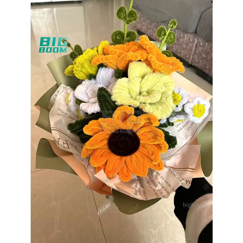Set kẽm nhung làm hoa hướng dương/quà tặng cô giáo