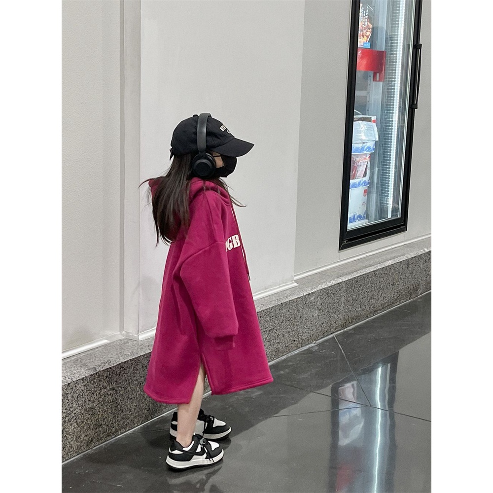 Dễ Thương Đầm Dài Tay Có Mũ Trùm Thời Trang Mùa Thu Đông Hàn Quốc Dành Cho Bé Gái