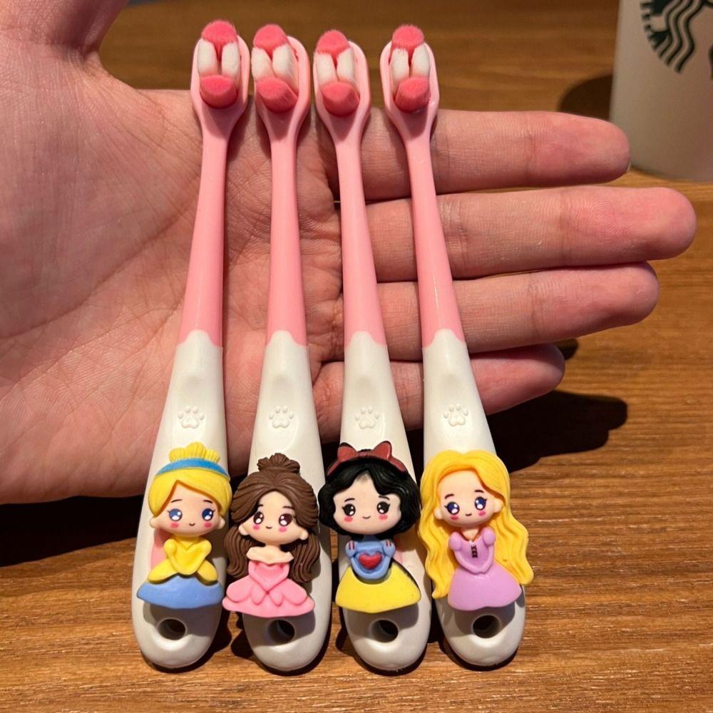 Moccho1 Bàn Chải Đánh Răng Lông Mềm Chống Trượt Tay Cầm Kiểu Hoạt Hình kuromi Đáng Yêu Cho Bé