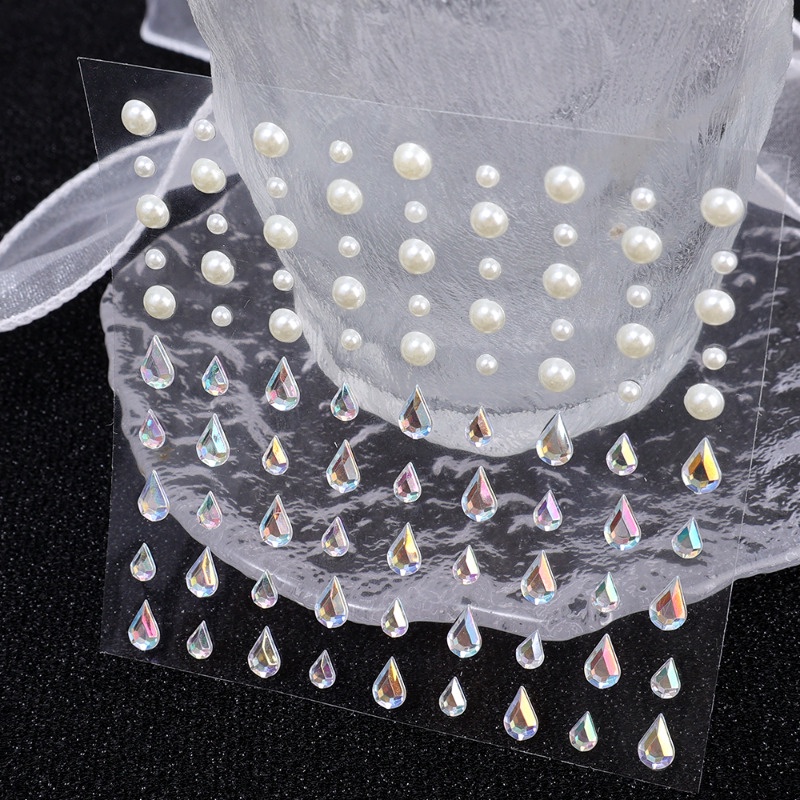 Miếng Dán Trang Điểm Mặt / Trang Trí Móng Tay Tự Dính Hình Mặt Trăng / Ngôi Sao Lấp Lánh Nhiều Màu Sắc