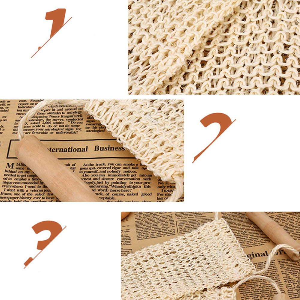 Dây Chà Lưng Tay Cầm Gỗ Tẩy Tế Bào Chết Tiện Dụng Cho Nhà Tắm