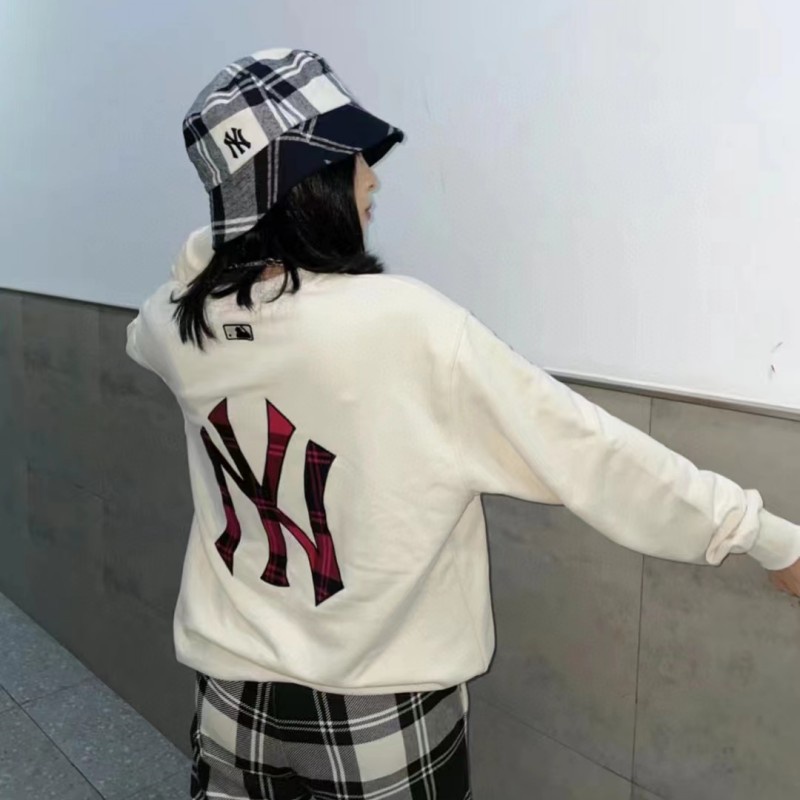 Áo sweater Cổ Tròn Tay Dài 100% Chính Hãng mlb ny Thời Trang Thu Đông Cho Nam Và Nữ