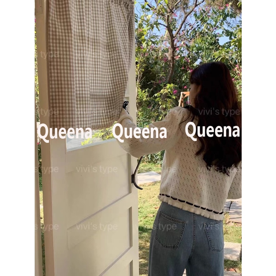 Queena Áo Len áo khoác cardigan thời trang Cute Casual INS A91K78H38Z230918