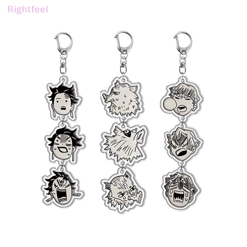 Rightfeel Móc Chìa Khóa Bằng acrylic Hình demon slayer brinco blade of ghost kamado tanjirou pompom yaiba Dễ Thương Mới