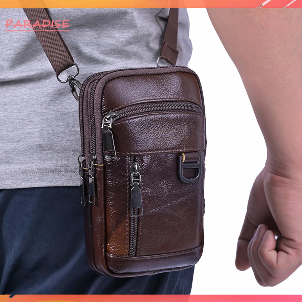 Túi Da Bò Đeo Hông Đựng Điện Thoại Thể Thao Ngoài Trời Dành Cho Nam