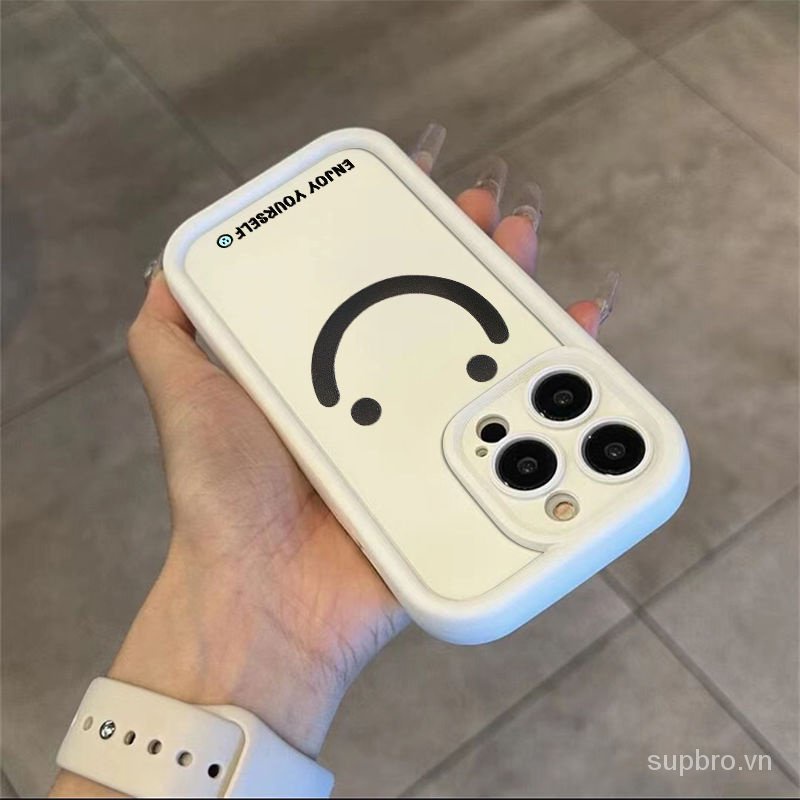 Ốp Điện Thoại Hình Mặt Cười Đơn Giản Cho iphone 11 12 13 14 15 pro max 11promax 12pro 13pro 7 8 plus 14plus 13promax xr xs max