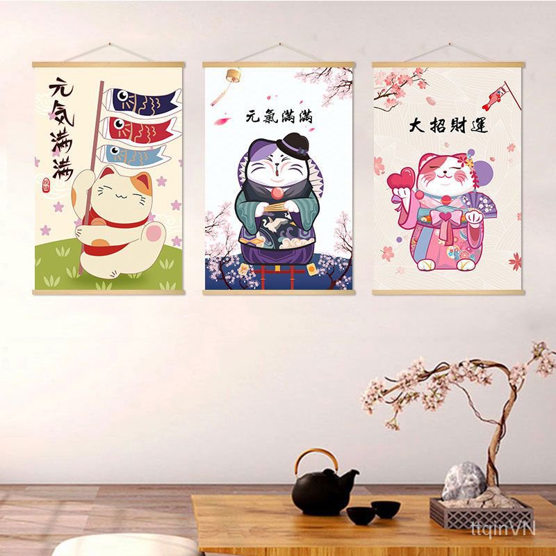 Tranh Treo Tường Gỗ Trơn Kiểu Nhật Bản Trang Trí Phòng Khách / Ăn sushi / Nhà Hàng