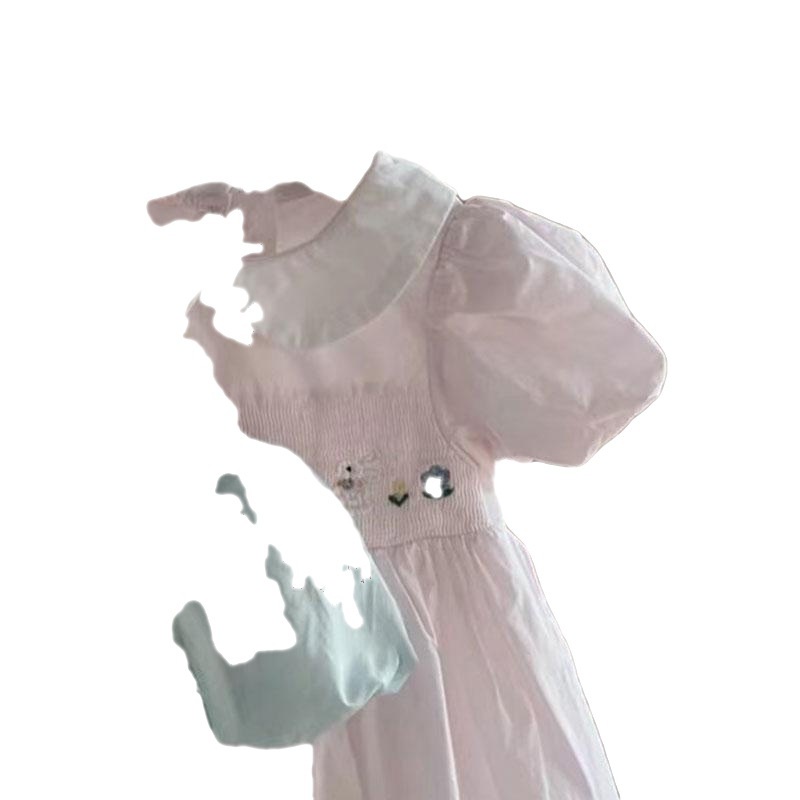 Đầm Sơ Mi Cổ Búp Bê Thêu Họa Tiết Dễ Thương Thời Trang Mùa Hè 2023 Cho Bé Gái