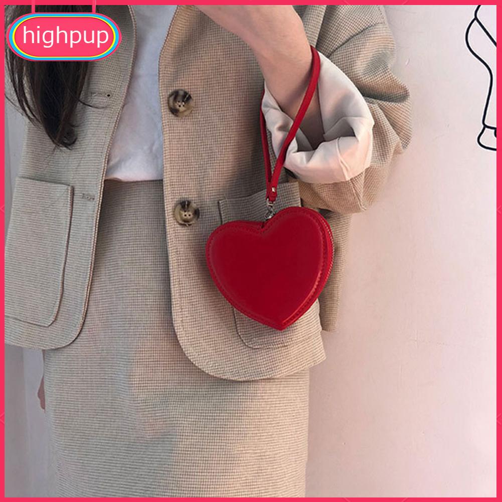 Ví Da mini Cầm Tay Hình Trái Tim Thời Trang Hàn Quốc Cho Nữ