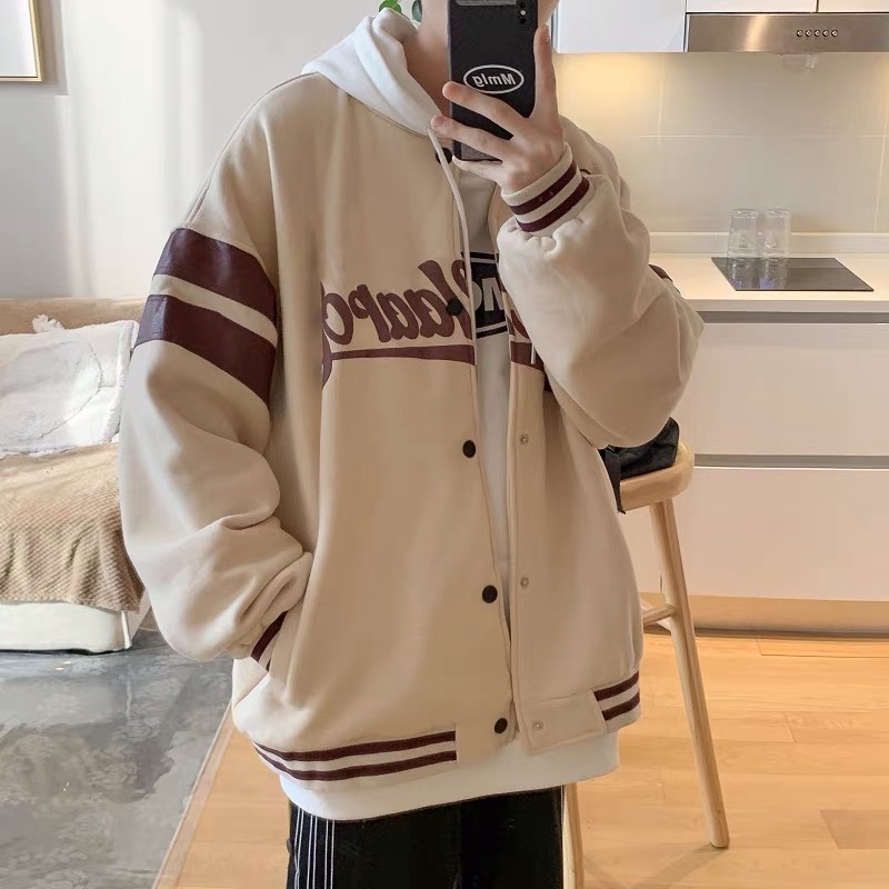 Áo khoác bomber form rộng , chất nỉ in chữ thời trang unisex MB017 Meme