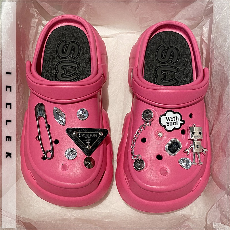 ICCLEK dép sandal nữ dép cross đi biển dép đế cao Thoải Mái Xinh Xắn  FDL2390R7S 37Z230911