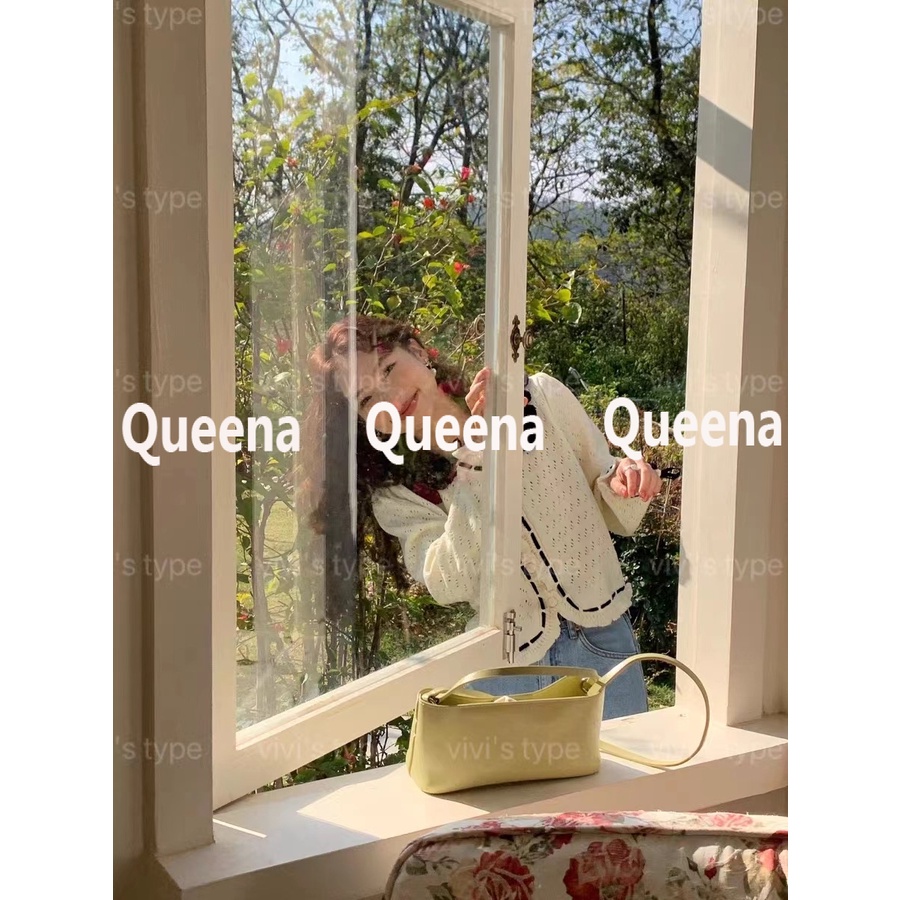 Queena Áo Len áo khoác cardigan thời trang Cute Casual INS A91K78H38Z230918