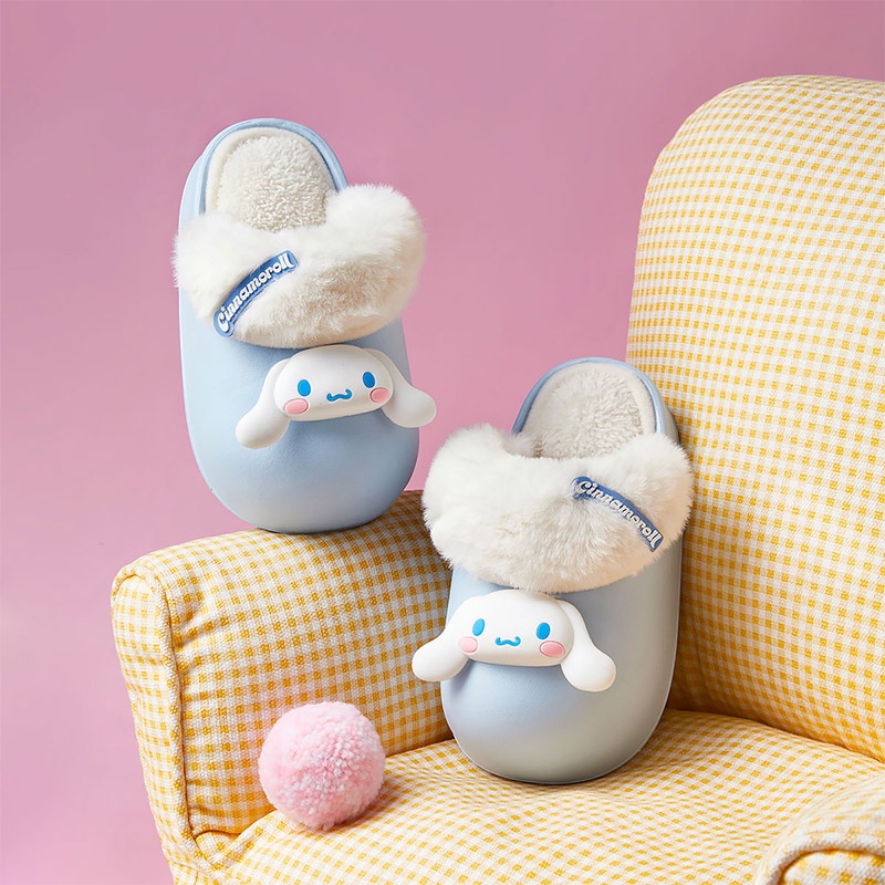 Sanrio Dép Bông Cheerful Mario Đi Trong Nhà Dễ Tháo Rời Cho Bé dép bông đế cao