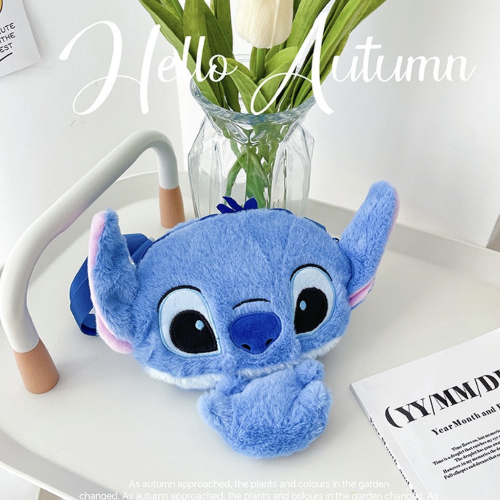 Túi Đeo Chéo Gấu Nhồi Bông Disney Hình Stitch Dễ Thương